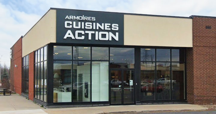 succursale magasin boutique salle de montre armoires cuisines action la prairie autoroute 30